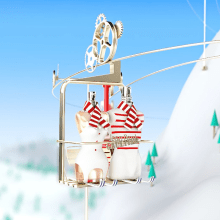 Jean Paul Gaultier Christmas Ski Resort. 3D, Animation, Art Direction, 3D Animation, Creativit, 3D Modeling, and 3D Character Design project by Tessa Doniga Johnson - 12.10.2019